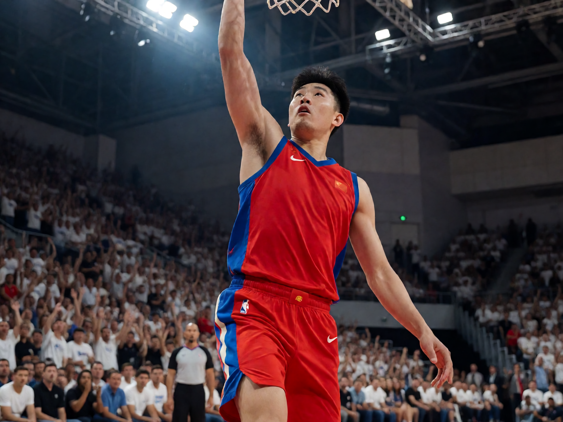 NBA球星在比赛中精彩表现，观众席沸腾欢呼
